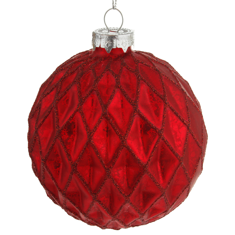 Glass christmas Ball, Red